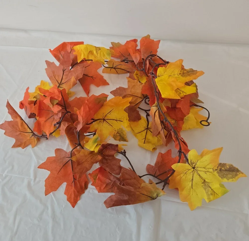 10-Pack Fall Leaf Garland Bundle | Autumn Harvest Thanksgiving Decor | NWT